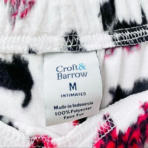 Croft & Barrow Pajama Bottoms Faux Fur Scottish Terrier Print M Soft Warm Fuzzy - Picture 6 of 9